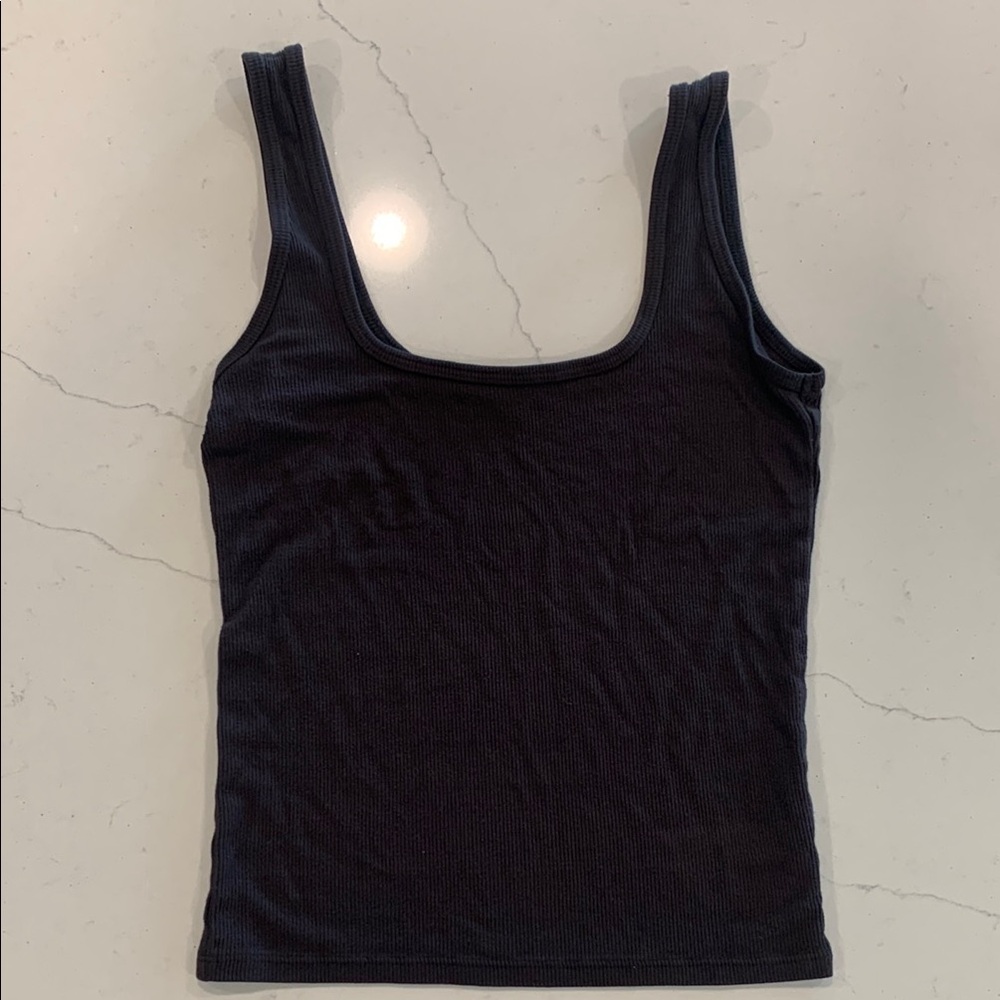Black Ribbed Tank Top